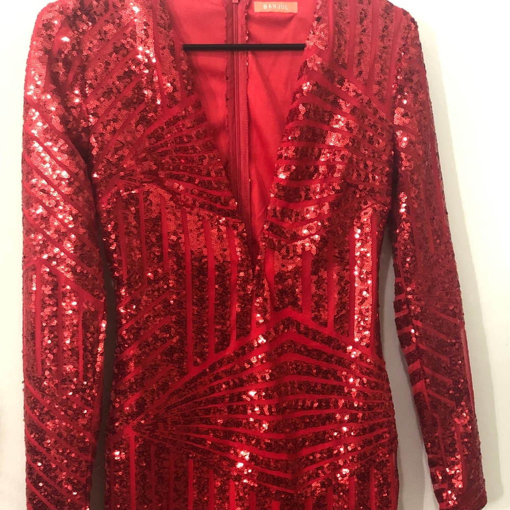 Red sequin Formal Dress